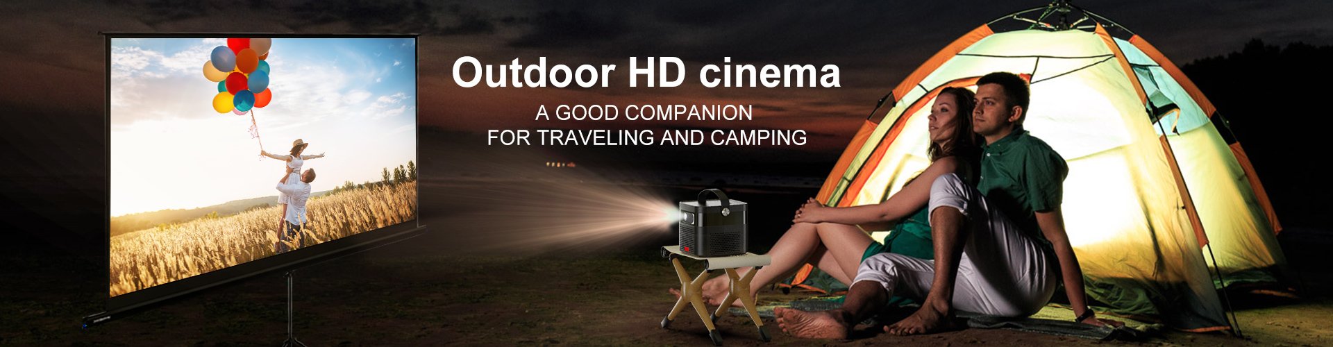 Toumei K5 Smart 3D Battery Projector for outdoor movie